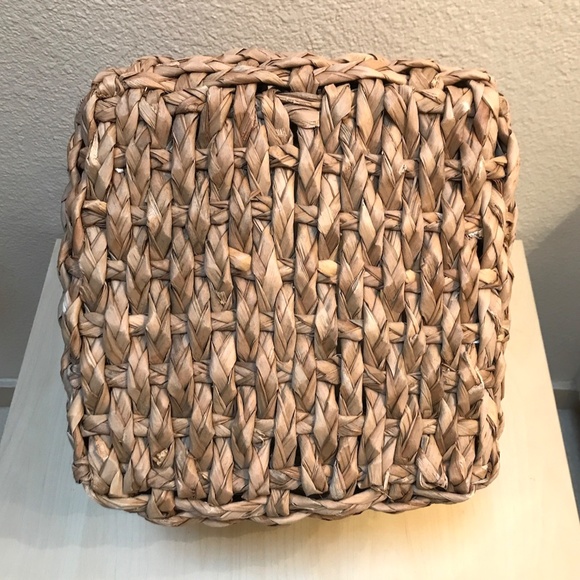 Hand Crafted Accents Large Square Basket With Handles Flexible